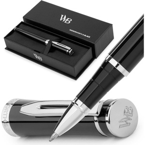 image:imageWordsworth and Black Rollerball Pen  Luxury Pen  Chrome Finish Red Lacquer Ink Refill Refillable Gift for Men amp Women Professional Writing Nice and Fancy Pens and for WorkBlack Chrome