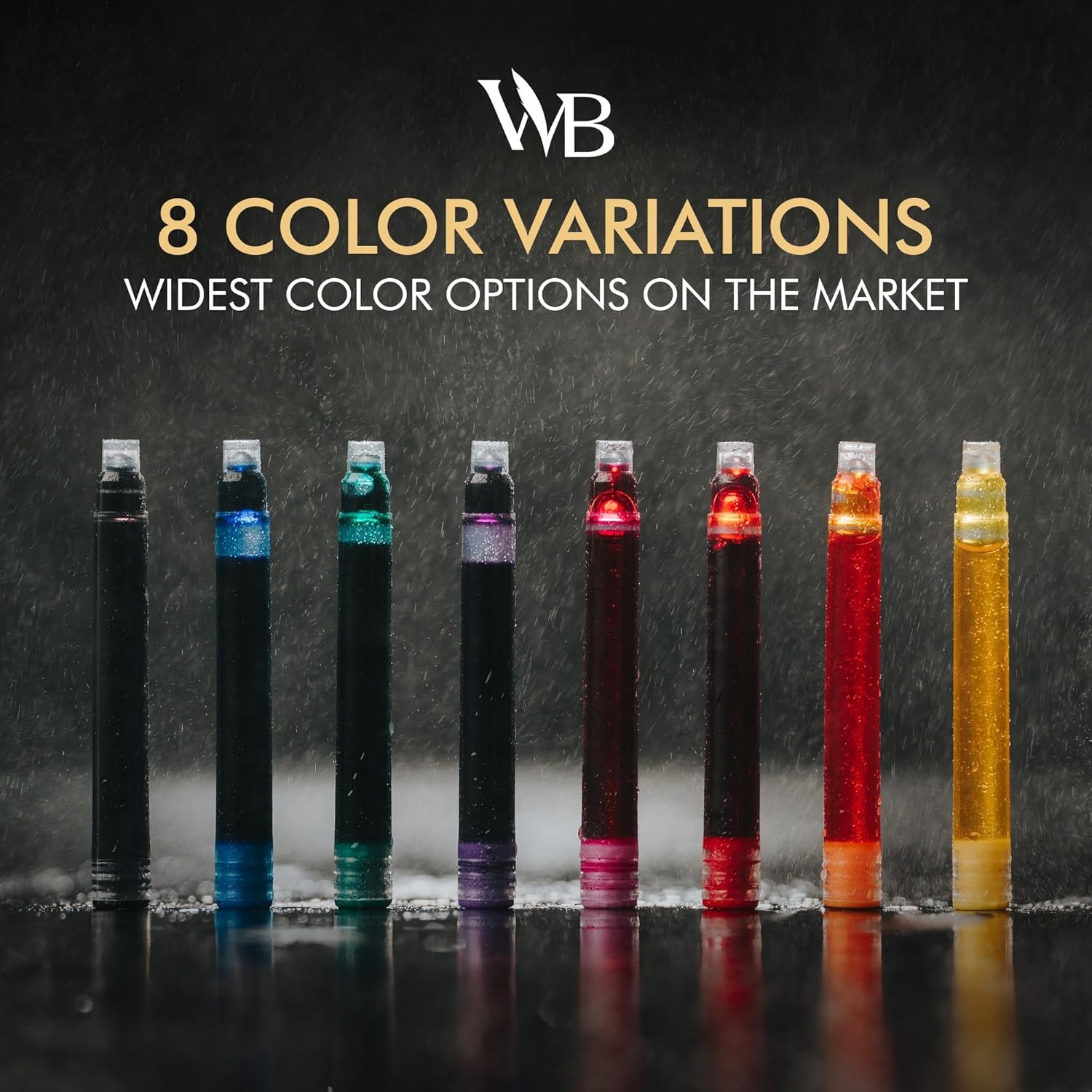 image:imageWordsworth amp Black 30 Pack Fountain Pen Ink Refills Set of 30 Assorted Ink Cartridges International Standard Size Length APPR 23 Base Diameter APPR 024 Disposable and GenericBlack Blue