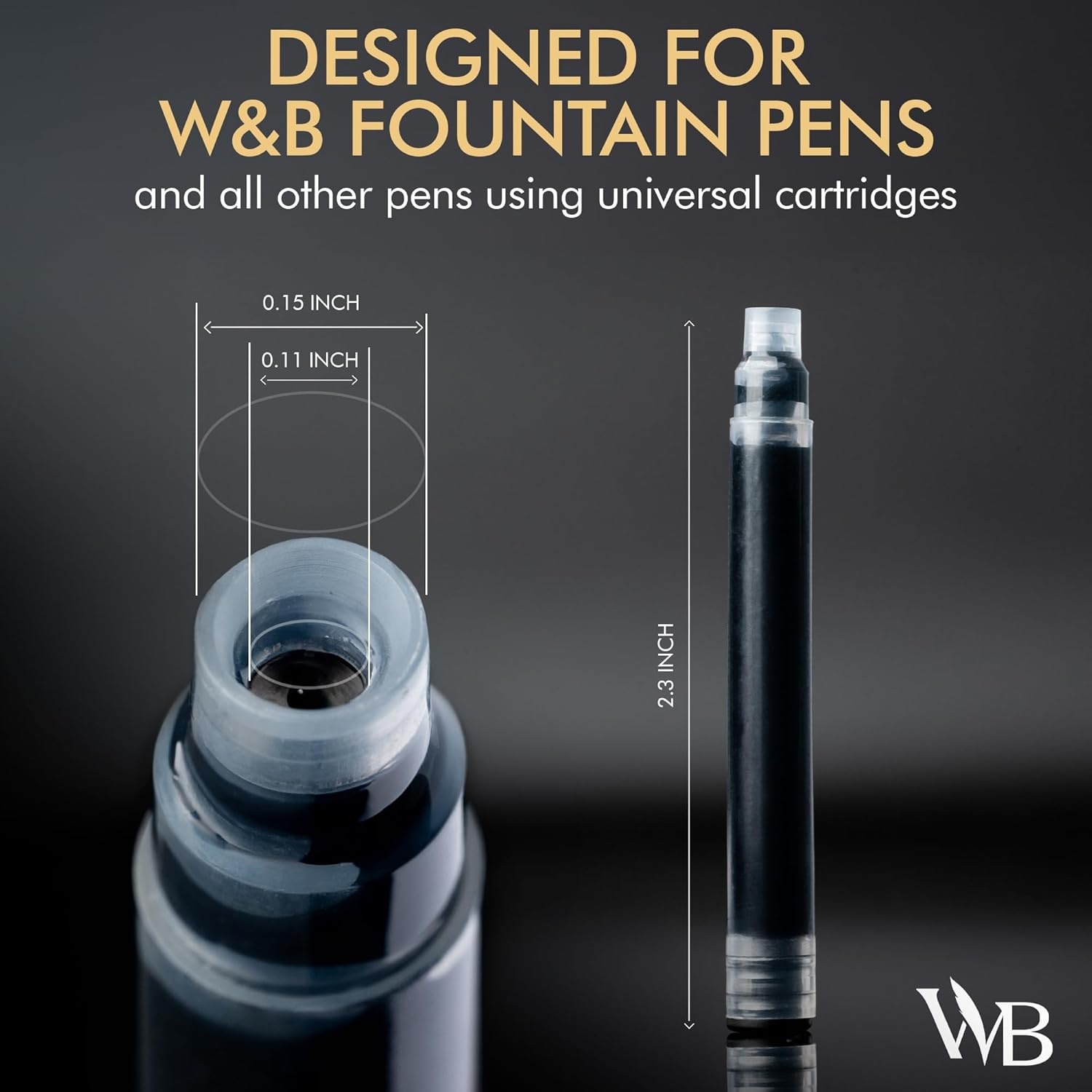 image:imageWordsworth amp Black 30 Pack Fountain Pen Ink Refills Set of 30 Assorted Ink Cartridges International Standard Size Length APPR 23 Base Diameter APPR 024 Disposable and GenericYellow