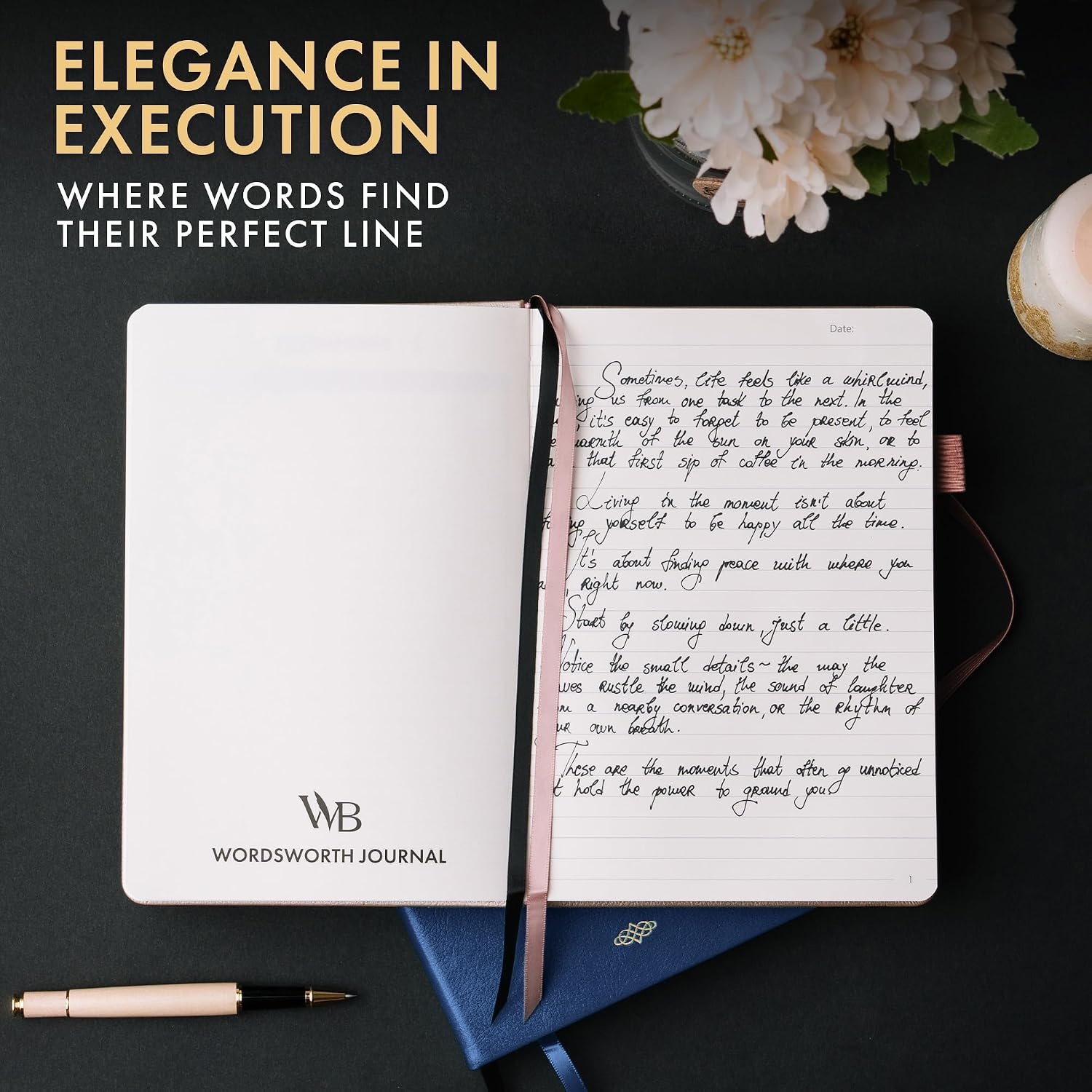 image:imageWordsworth amp Black A5 Lined Journal 216 Lined Pages Hardcover Leather 120 GSM Paper Journaling Notebook for Work amp Sketching Journals for Women Men Gifts Box Included TurquoiseBlue