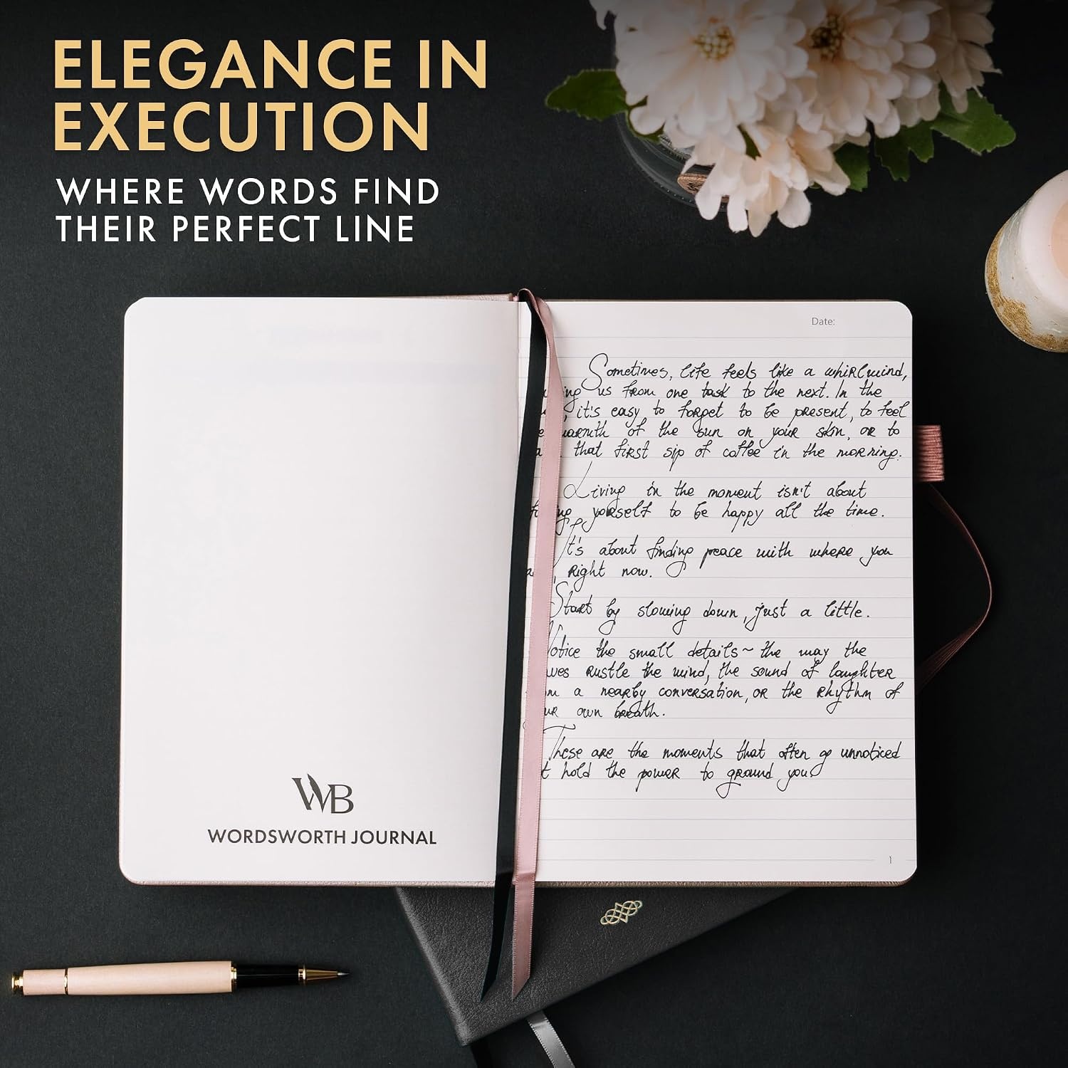image:imageWordsworth amp Black A5 Lined Journal 216 Lined Pages Hardcover Leather 120 GSM Paper Journaling Notebook for Work amp Sketching Journals for Women Men Gifts Box Included TurquoiseBlack