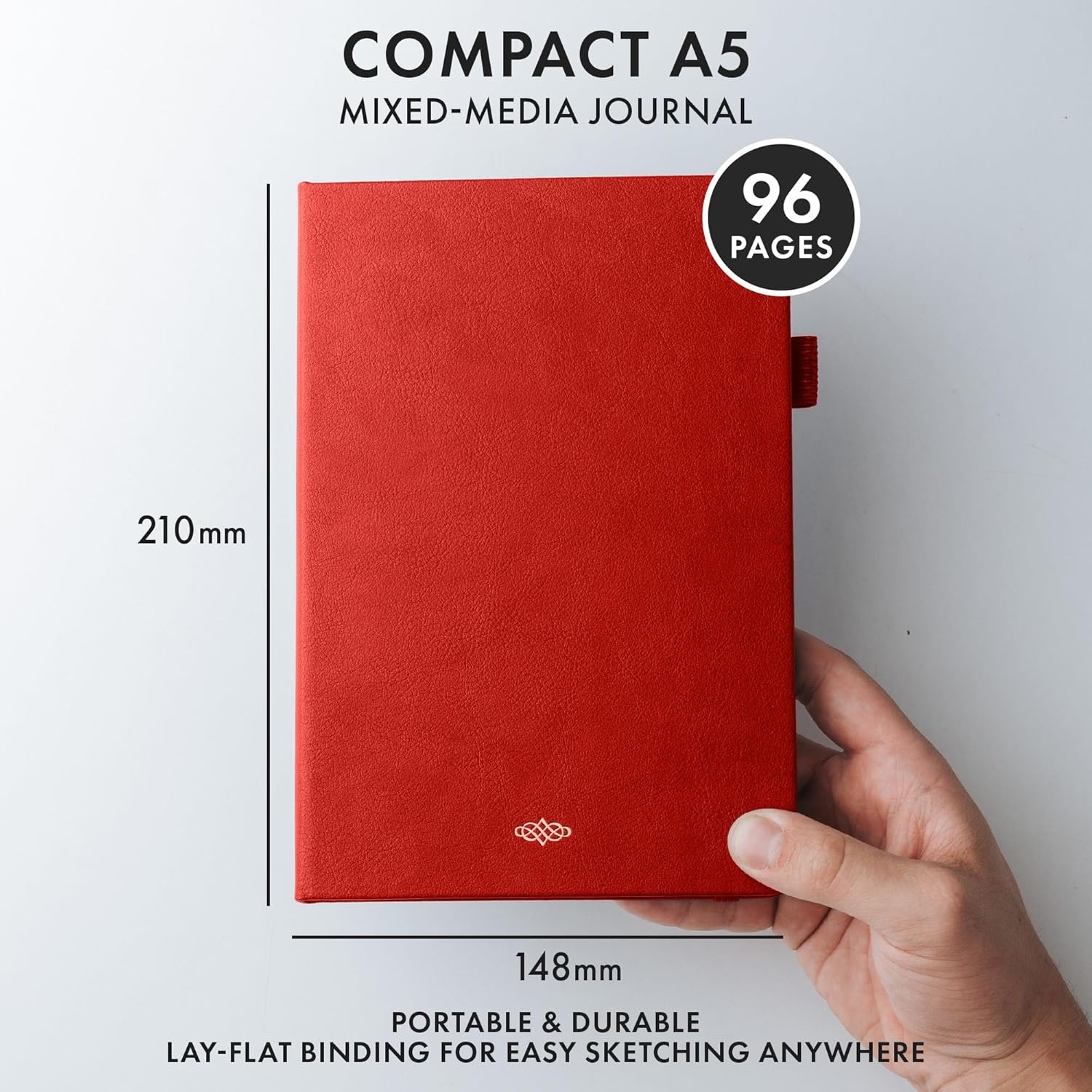 image:imageWordsworth amp Black A5 Mixed Media Journal 96 Mix Pages Hardcover Leather 190 GSM Paper Journaling Notebook for Work amp Sketching Journals for Women Men Gifts Box Included Rose GoldRed