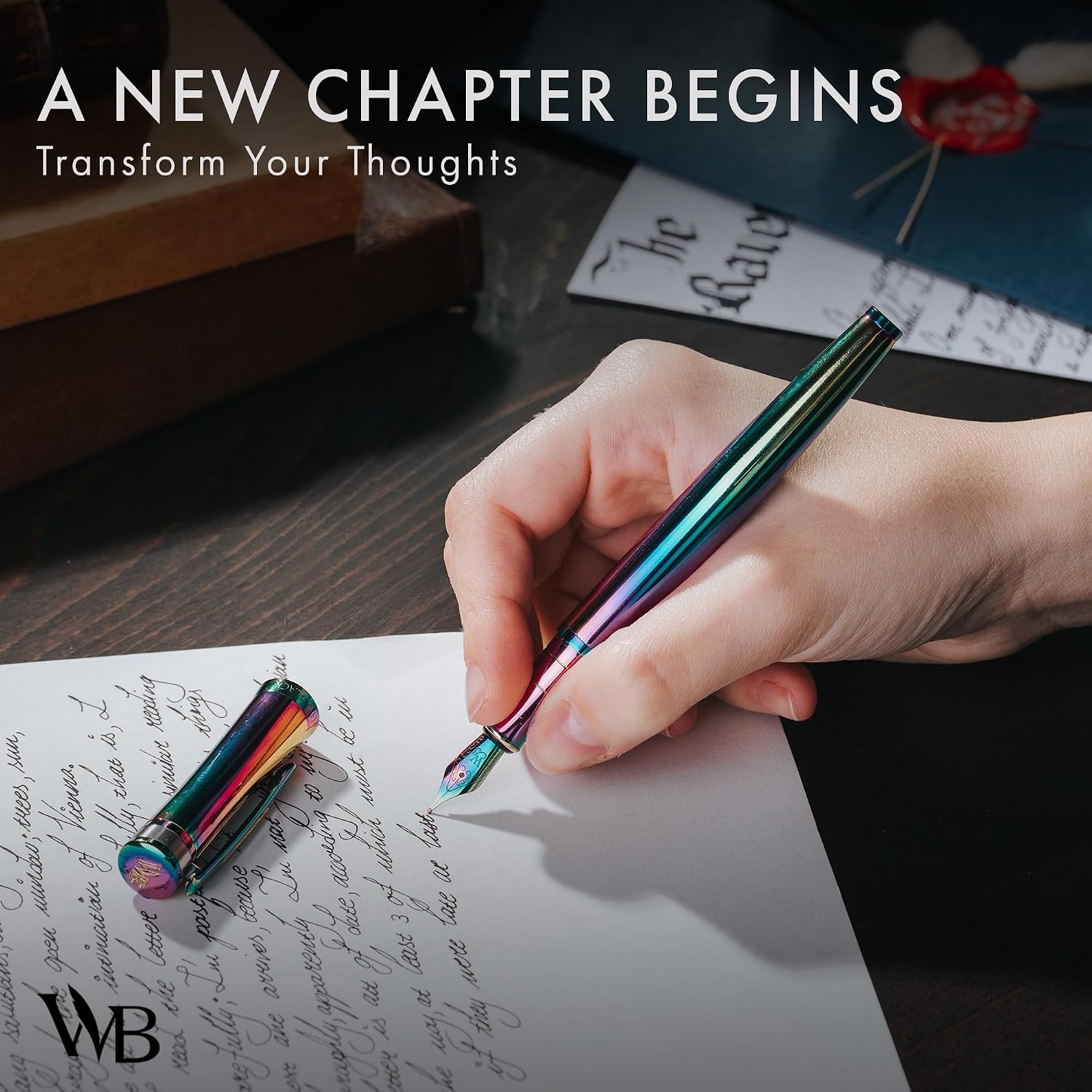 image:imageWordsworth amp Black Calligraphy Pen Gift Set Includes Bottle 6 Cartridges Refill Converter 6 Replacement Nibs Premium Package Journaling Smooth Writing Pens Red ChromeRainbow