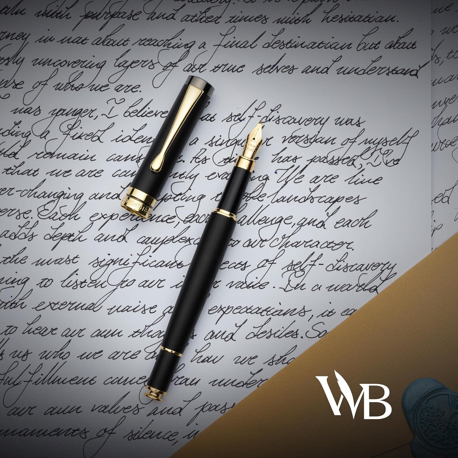 image:imageWordsworth amp Black Calligraphy Pen Gift Set Includes Ink Bottle 6 Cartridges Refill Converter 6 Replacement Nibs Luxury Bamboo Journaling Smooth Writing Pens Black WoodBlack Wood