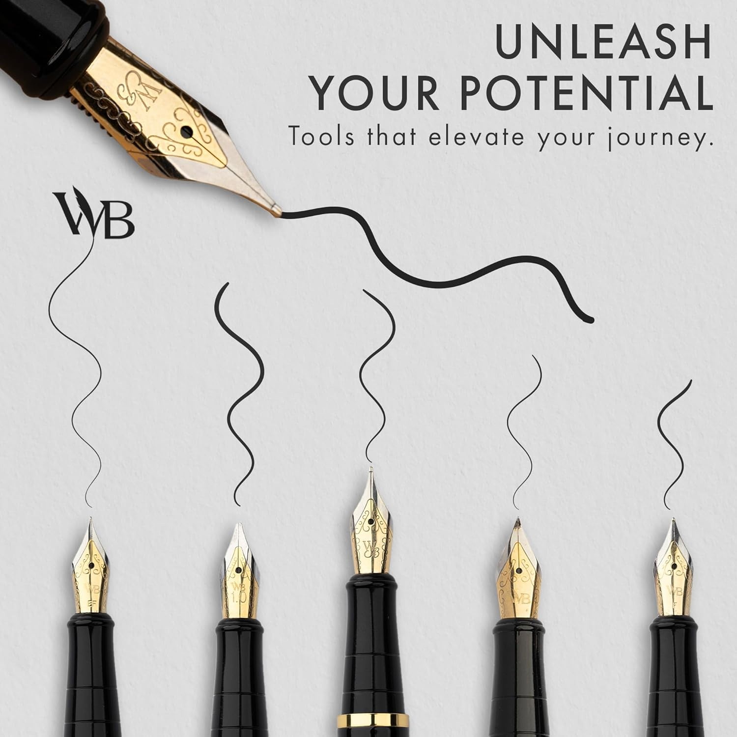 image:imageWordsworth amp Black Fountain Pen Gift Set Includes Bottle 6 Cartridges Refill Converter 4 Replacement Nibs Premium Package Journaling Calligraphy Smooth Writing Pens Red ChromeBrown Gold