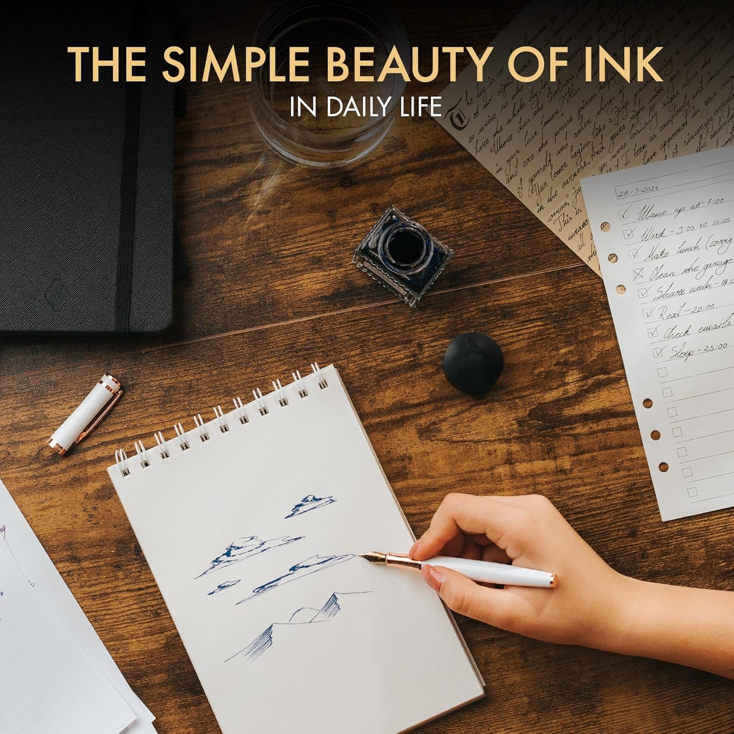 image:imageWordsworth and Black Fountain Pen Ink Bottle 30 ml Premium Luxury Edition Racing Green Fountain Pens Bottled Ink Classic Designed Bottle Smooth Flow 30 mlBlue
