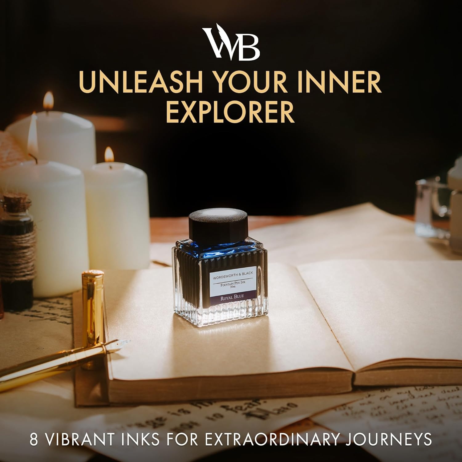 image:imageWordsworth and Black Fountain Pen Ink Bottle 30 ml Premium Luxury Edition Racing Green Fountain Pens Bottled Ink Classic Designed Bottle Smooth Flow 30 mlBlue