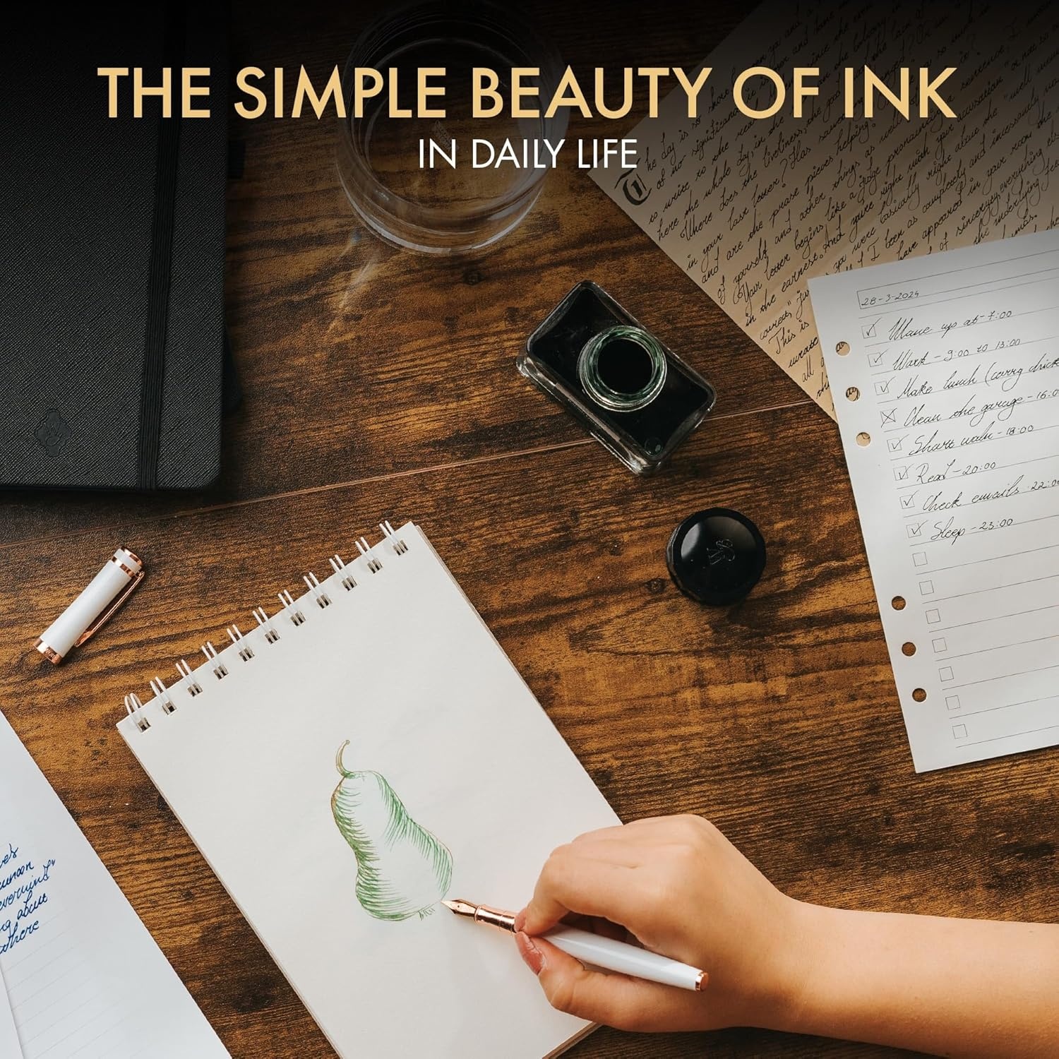 image:imageWordsworth and Black Fountain Pen Ink Bottle 50 ml Premium Luxury Edition Racing Green Fountain Pens Bottled Ink Classic Designed Bottle Smooth Flow 50 mlGreen