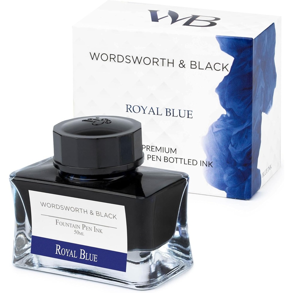 image:imageWordsworth and Black Fountain Pen Ink Bottle 50 ml Premium Luxury Edition Racing Green Fountain Pens Bottled Ink Classic Designed Bottle Smooth Flow 50 mlRoyal Blue