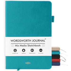 image:imageWordsworth amp Black A5 Mixed Media Journal 96 Mix Pages Hardcover Leather 190 GSM Paper Journaling Notebook for Work amp Sketching Journals for Women Men  Gifts Box Included Rose GoldTurquoise