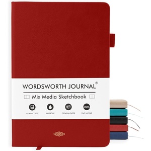 image:imageWordsworth amp Black A5 Mixed Media Journal 96 Mix Pages Hardcover Leather 190 GSM Paper Journaling Notebook for Work amp Sketching Journals for Women Men  Gifts Box Included Rose GoldRed
