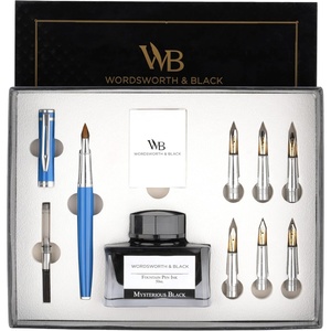 image:imageWordsworth amp Black Calligraphy Pen Gift Set Includes Bottle 6 Cartridges Refill Converter 6 Replacement Nibs Premium Package Journaling Smooth Writing Pens Red ChromeBlue Chrome