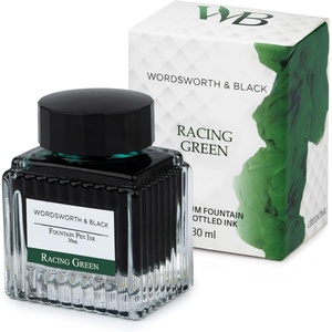 image:imageWordsworth and Black Fountain Pen Ink Bottle 30 ml Premium Luxury Edition Racing Green Fountain Pens Bottled Ink Classic Designed Bottle Smooth Flow 30 mlGreen